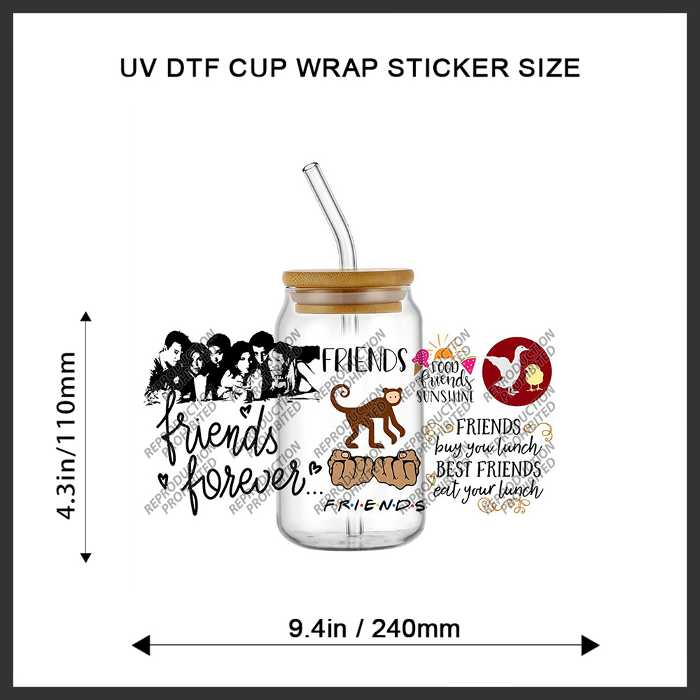 Retro Friend Themed UV DTF 16o - Rdta Tank Glass review and price